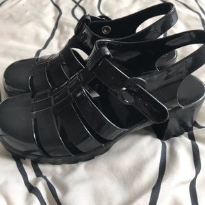 American Apparel Jelly Sandals Black